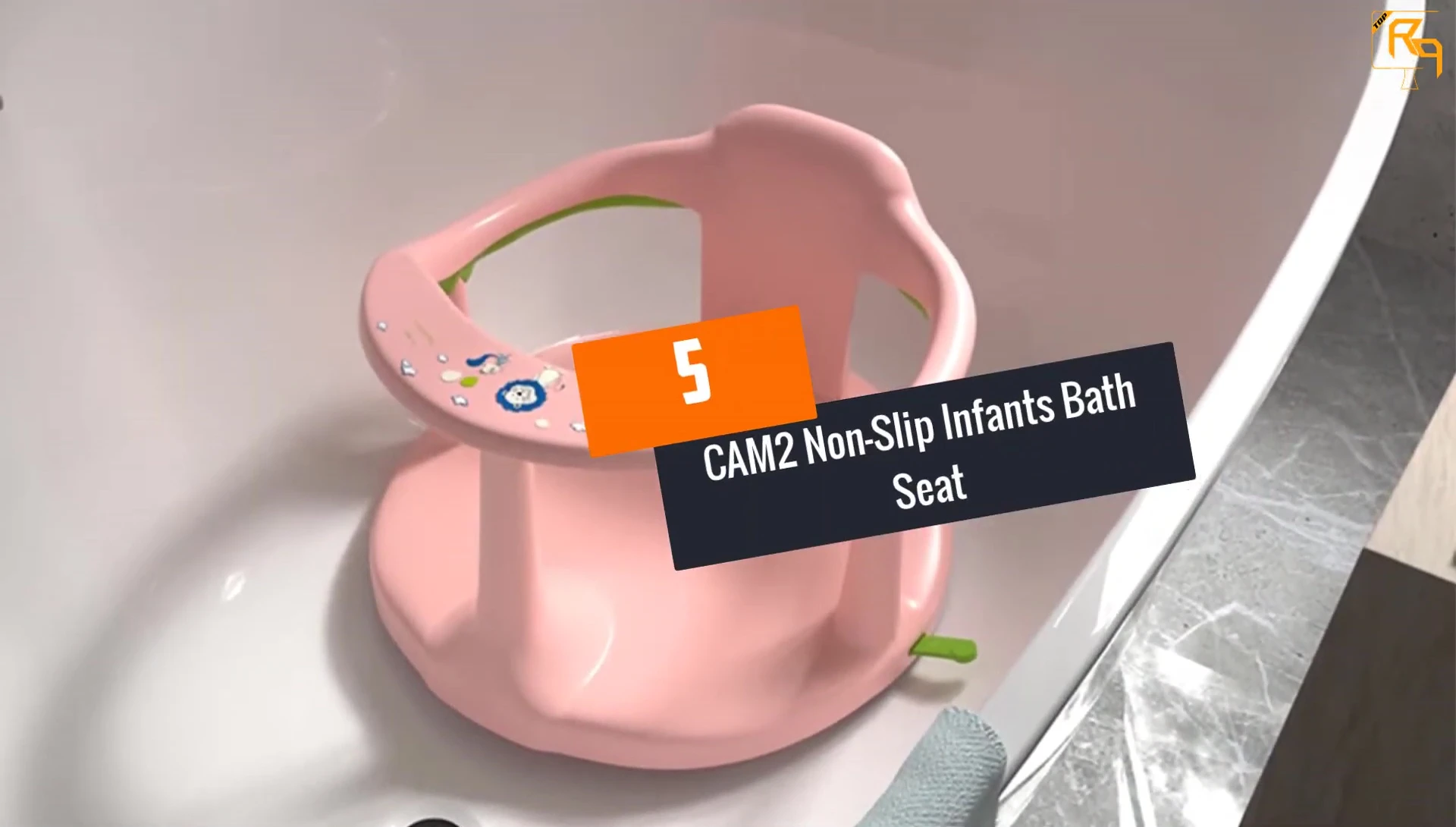 Close-up view highlighting the anti-slip features of the CAM2 bath seat.