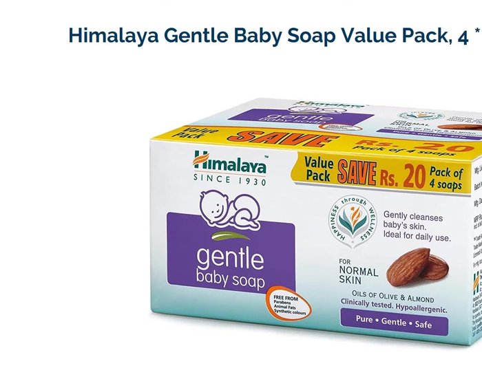 Review of Himalaya gentle baby soap: ingredients (almond oil, olive oil), price, and benefits.