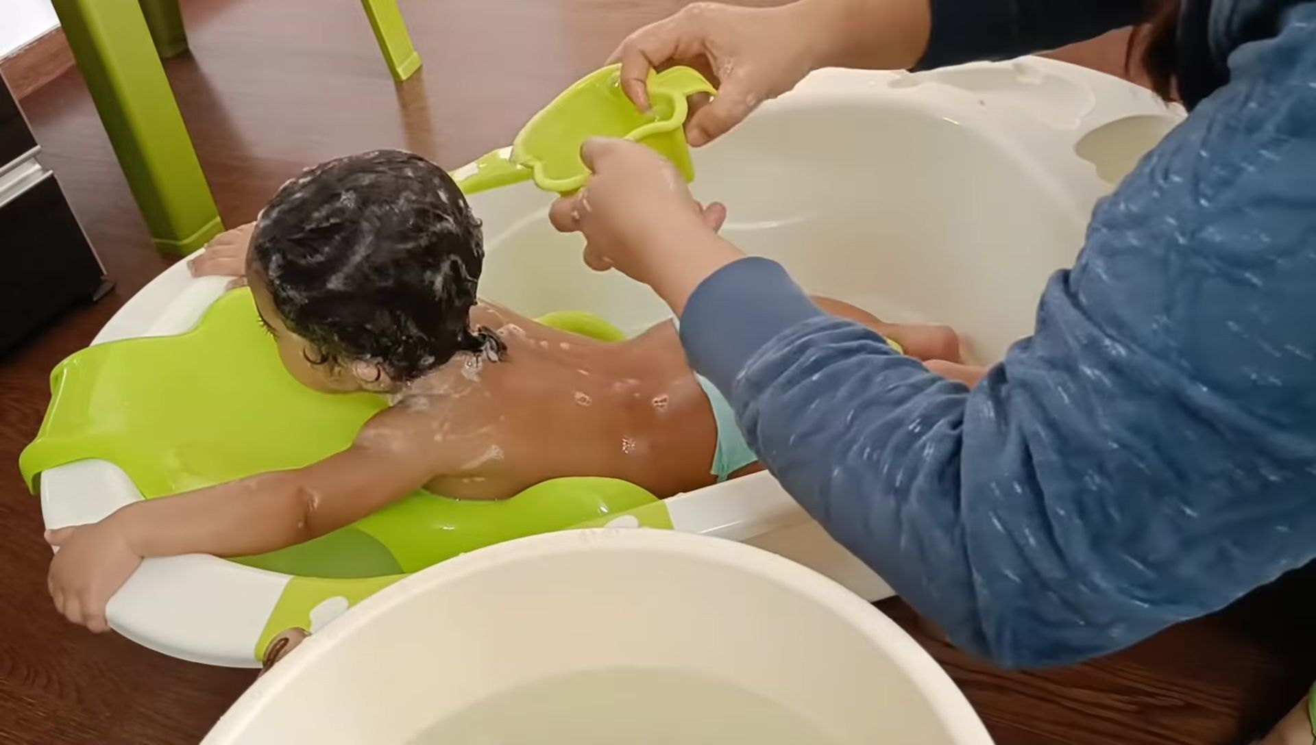 Water draining comfortably from the tub.