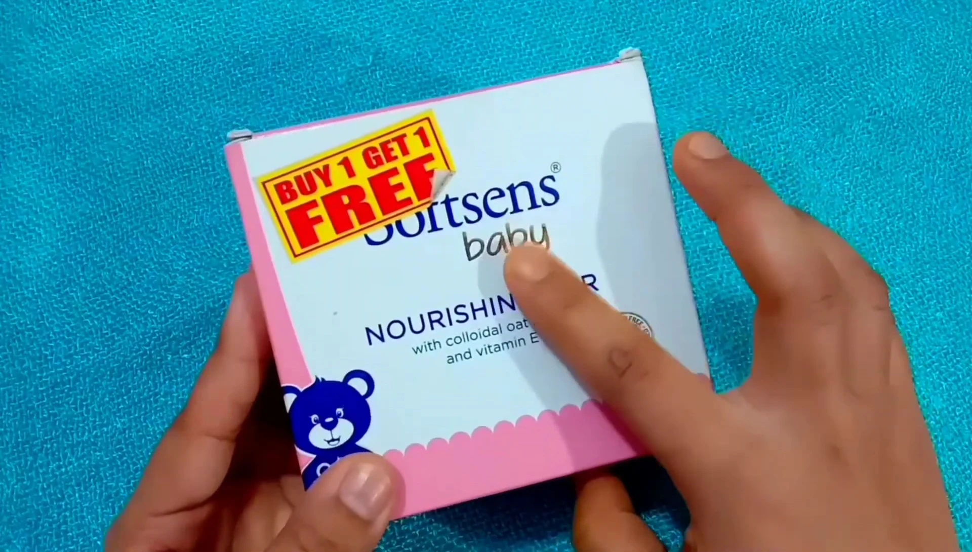 Close-up of the Softsens Baby Nourishing Bar packaging.