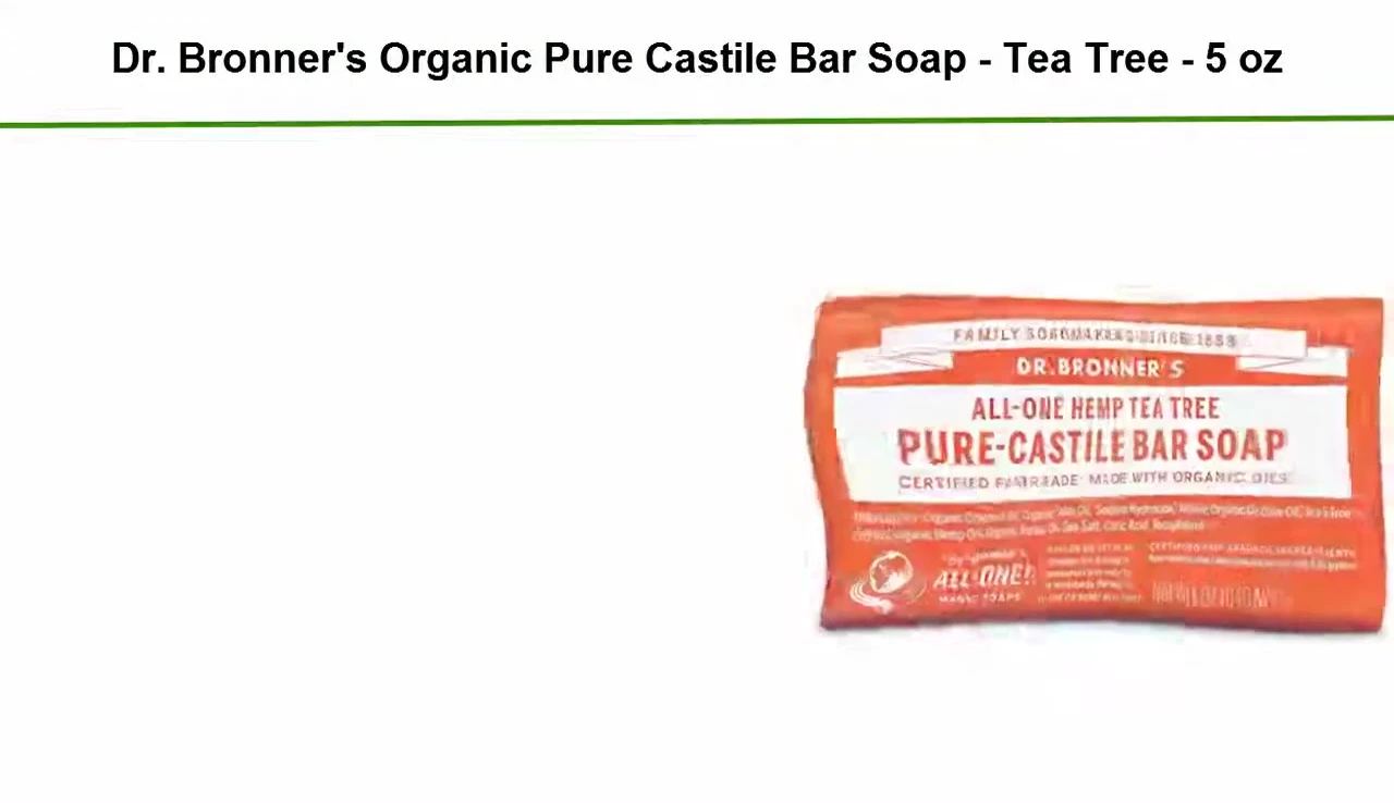 Dr. Bronner's Organic Pure Castile Bar Soap (Unscented) packaging