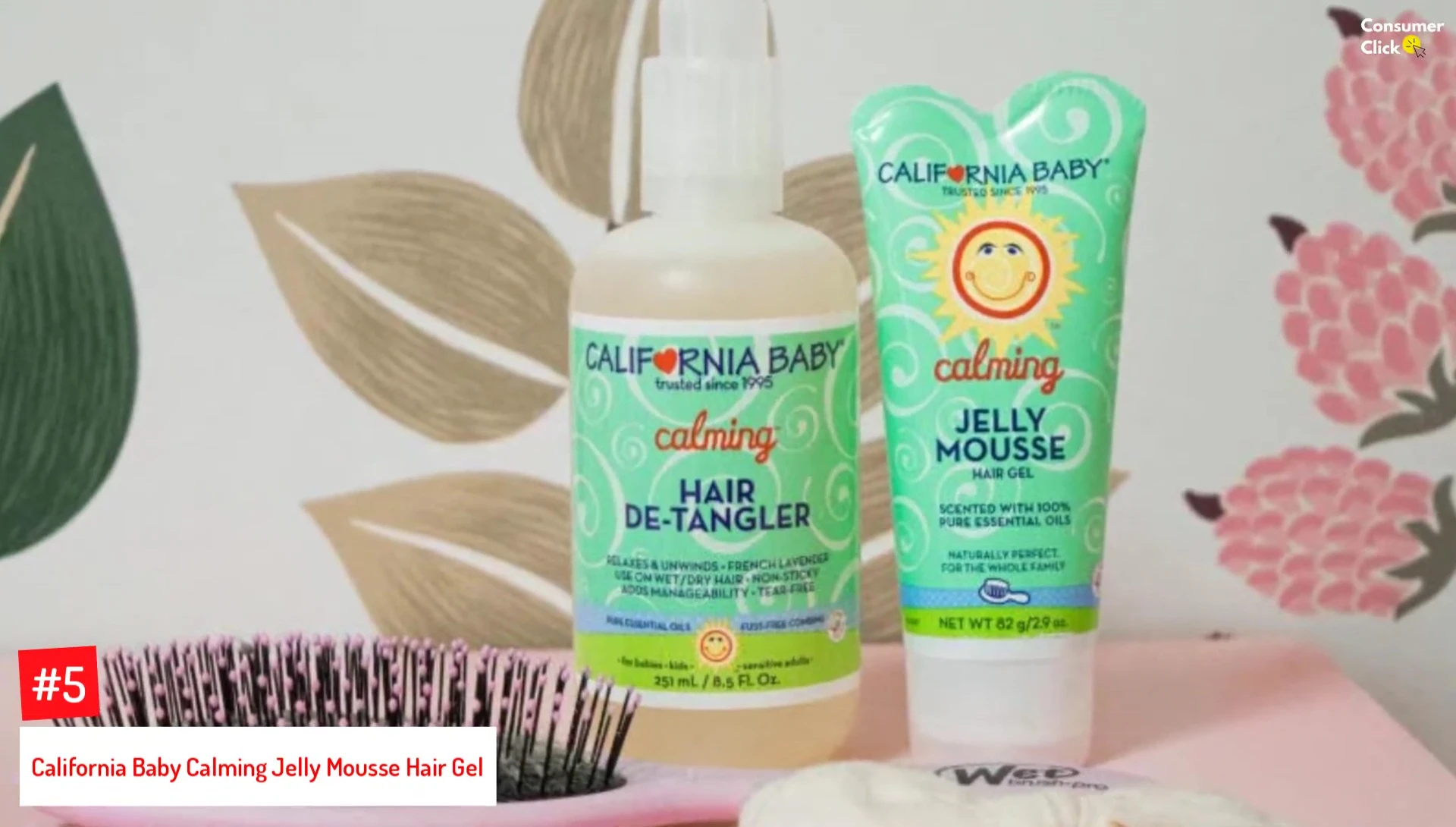 Close-up of California Baby Calming Jelly Moose Hair Gel ingredients list