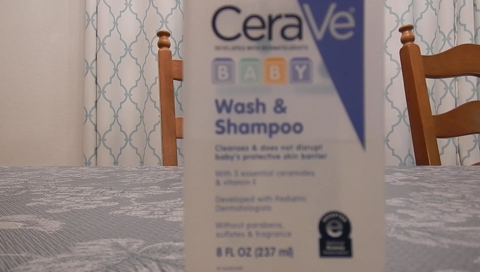 Speaker highlighting the fragrance-free aspect.