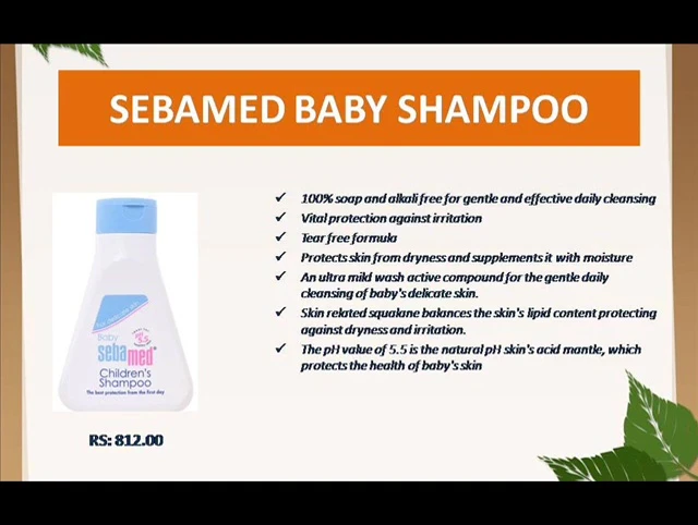 Screenshot highlighting Sebamed's natural ingredients.