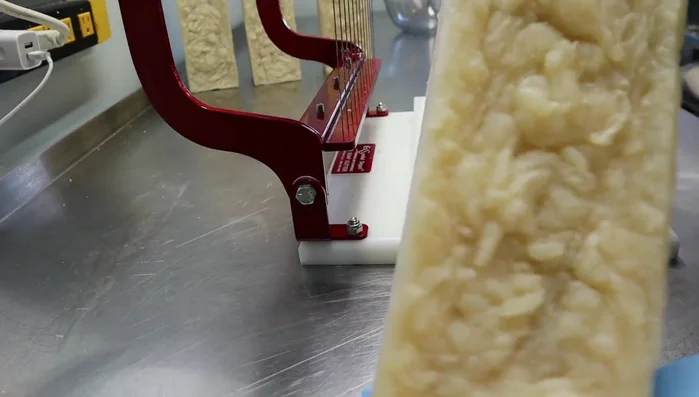 Cut the soap into bars.