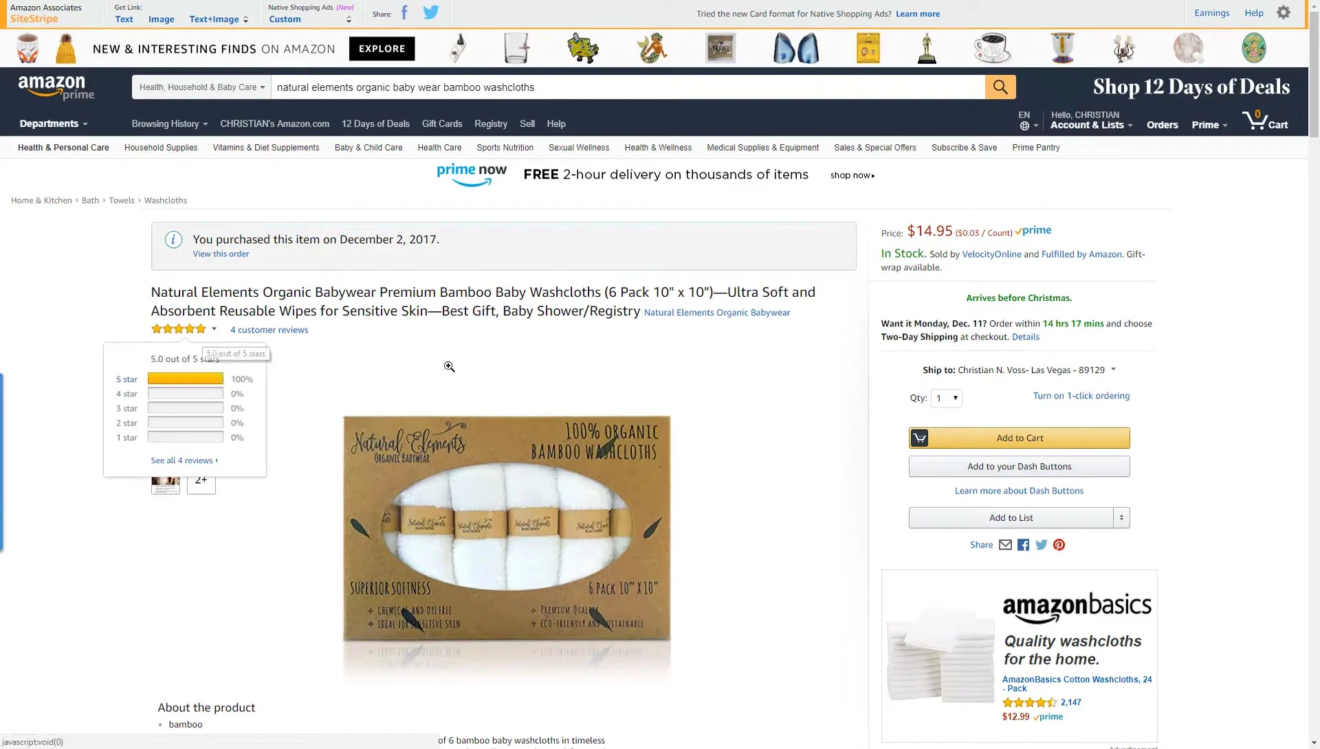 Screen showing high Amazon star ratings