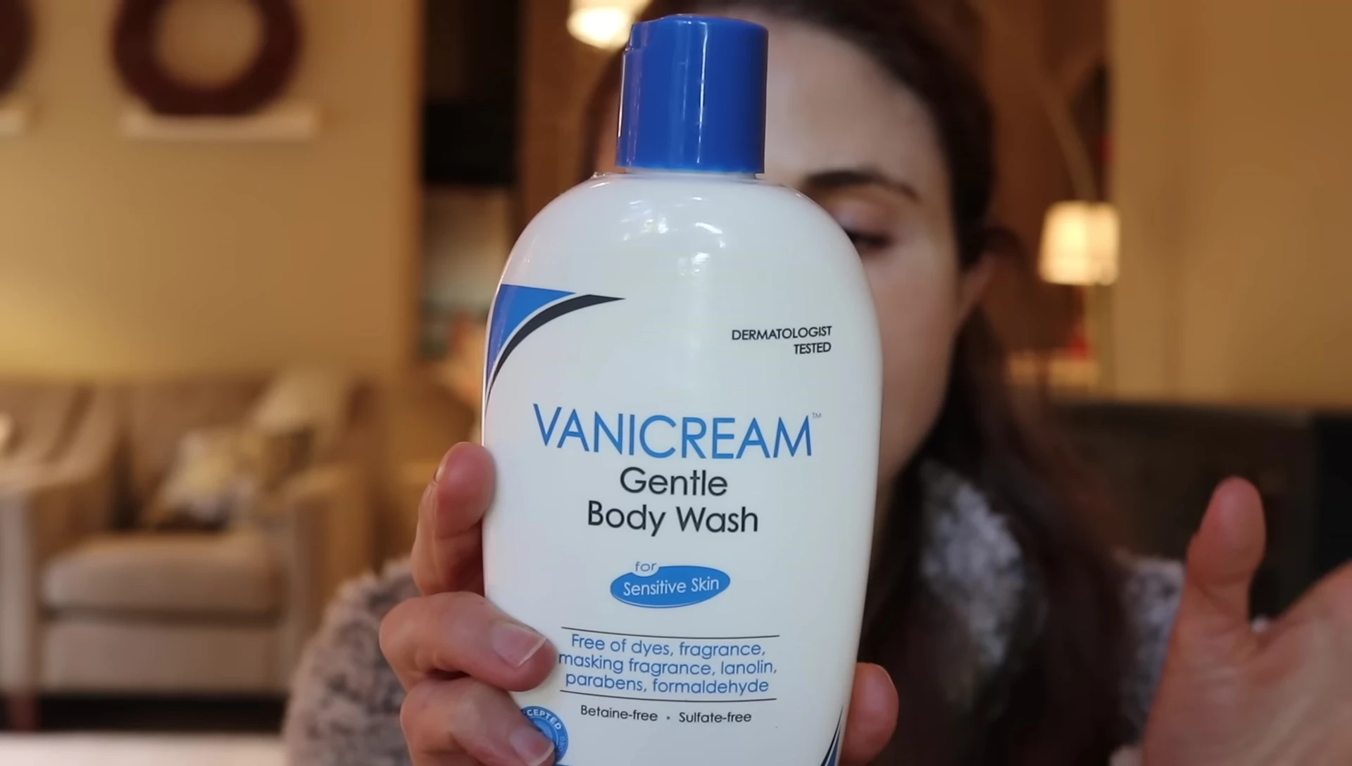 Close up of the Vanicream ingredient list