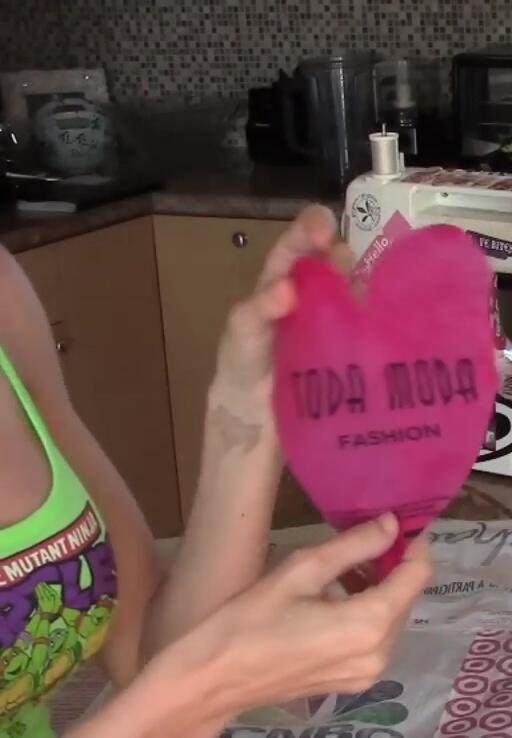 Cutting out a heart shape from fused plastic
