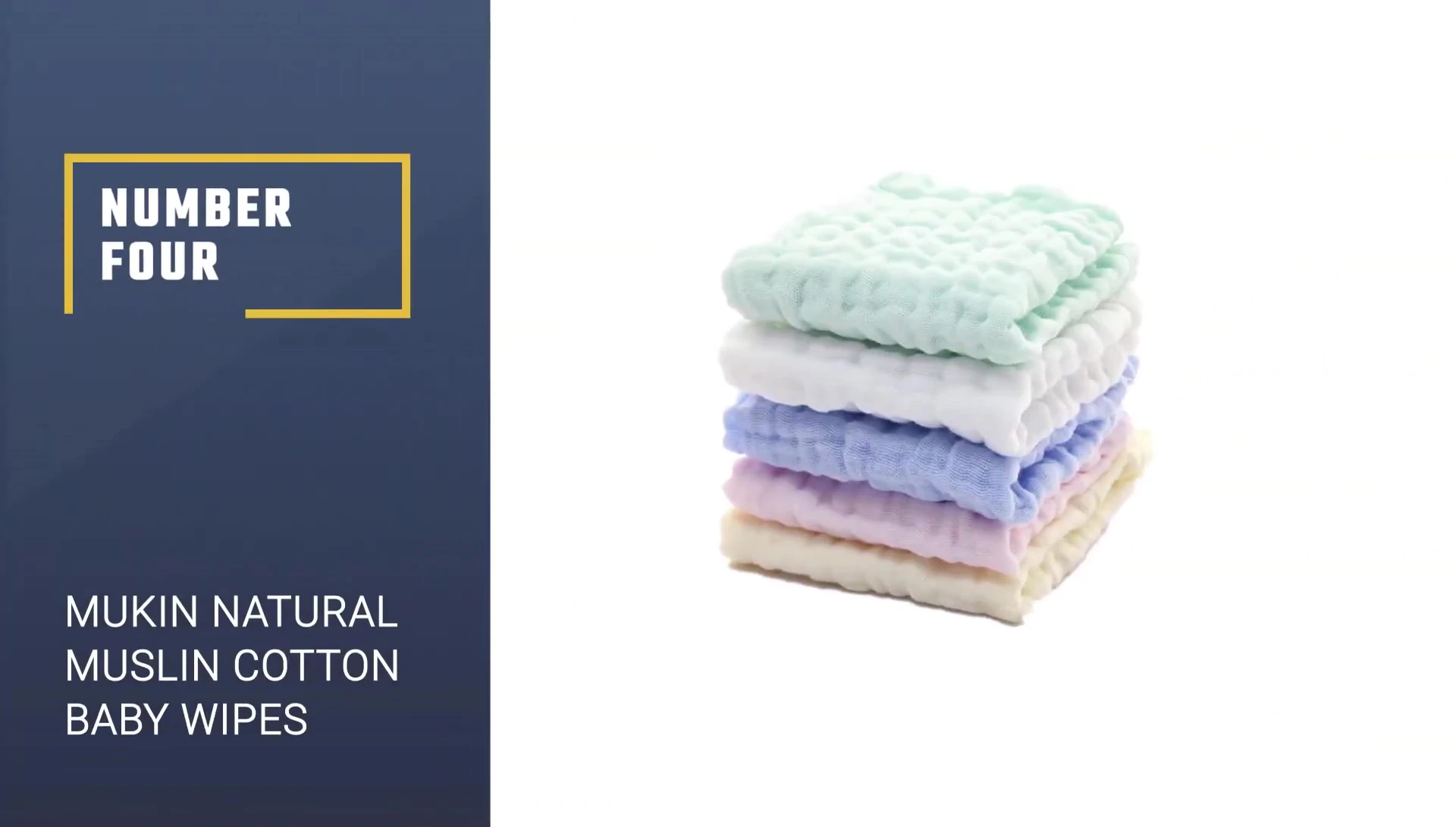 The Muklin muslin cotton baby wipes, showcasing their soft texture and size.