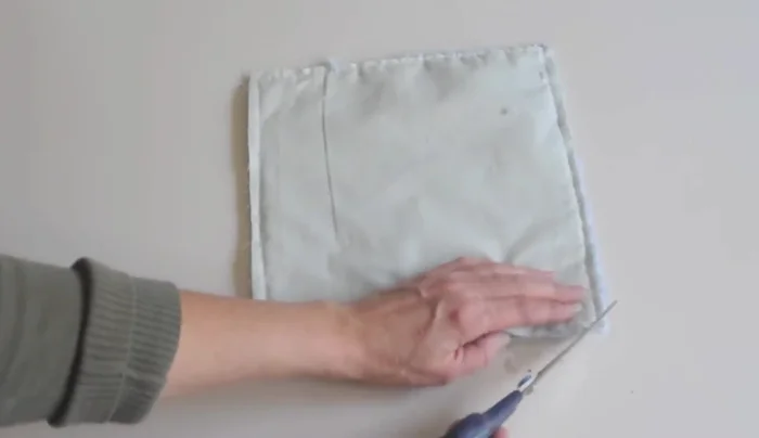 Trim the corners to reduce bulk.