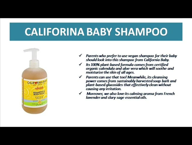 Close-up shot of California Baby Shampoo ingredients