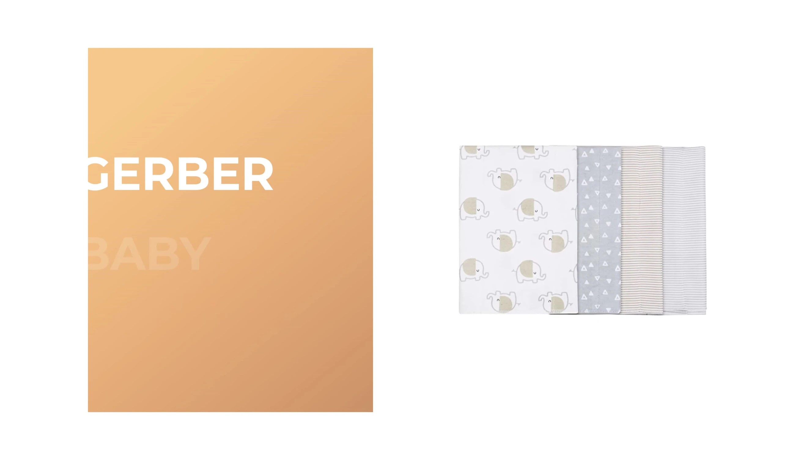 Gerber Baby Burp Cloths packaging showcasing its variety of patterns