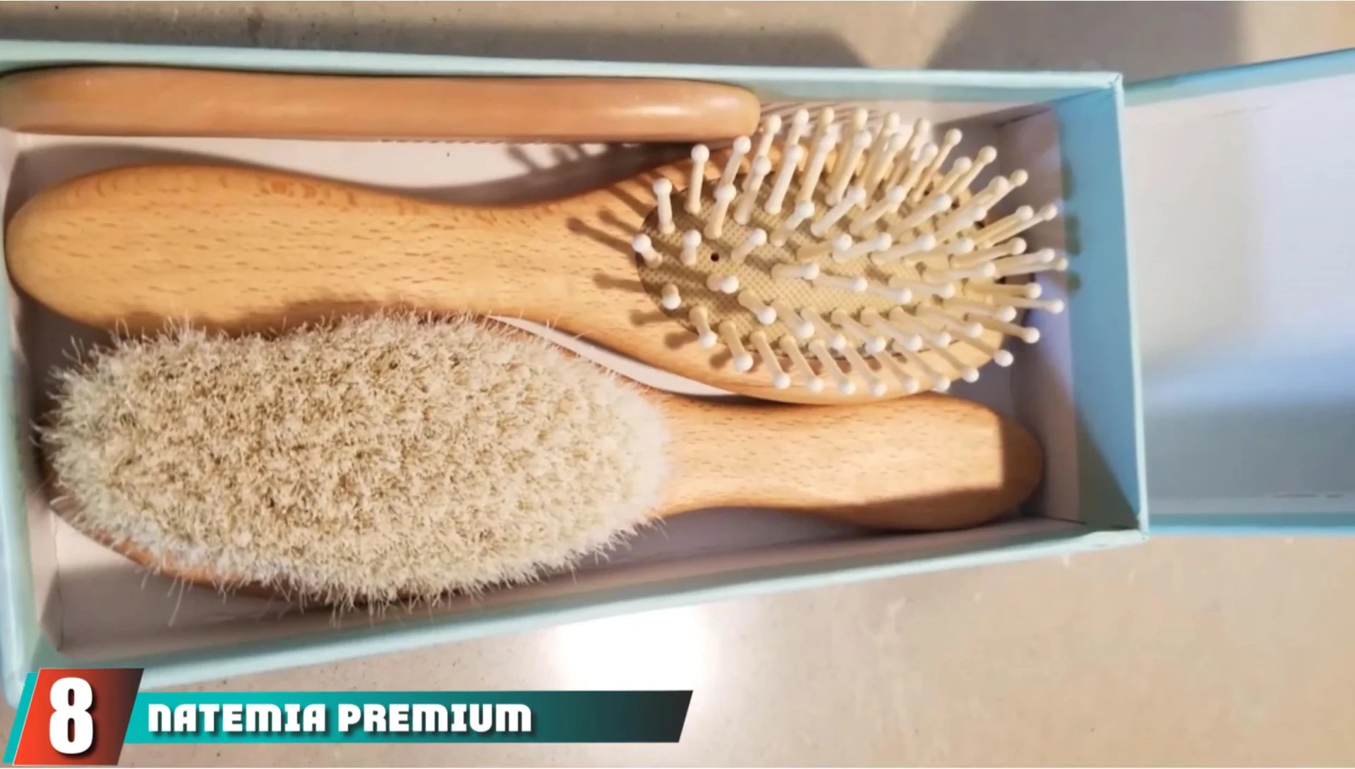 Naimo Premium Wooden Baby Hair Brush Set product shot