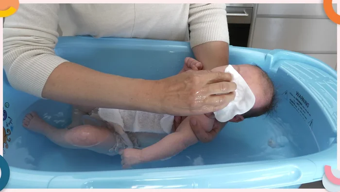 Wash your baby's eyelids (inner corner to outer), face, and ears with plain water and a clean face washer. Do not use soap on these areas.