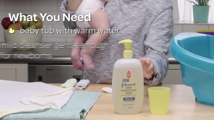 Gather all necessary items and prepare the bathwater (testing the temperature with your wrist).