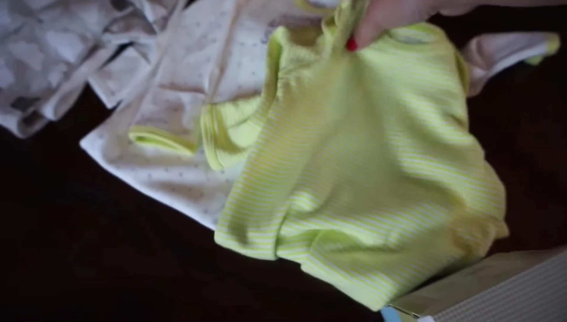 Carter's green striped gown