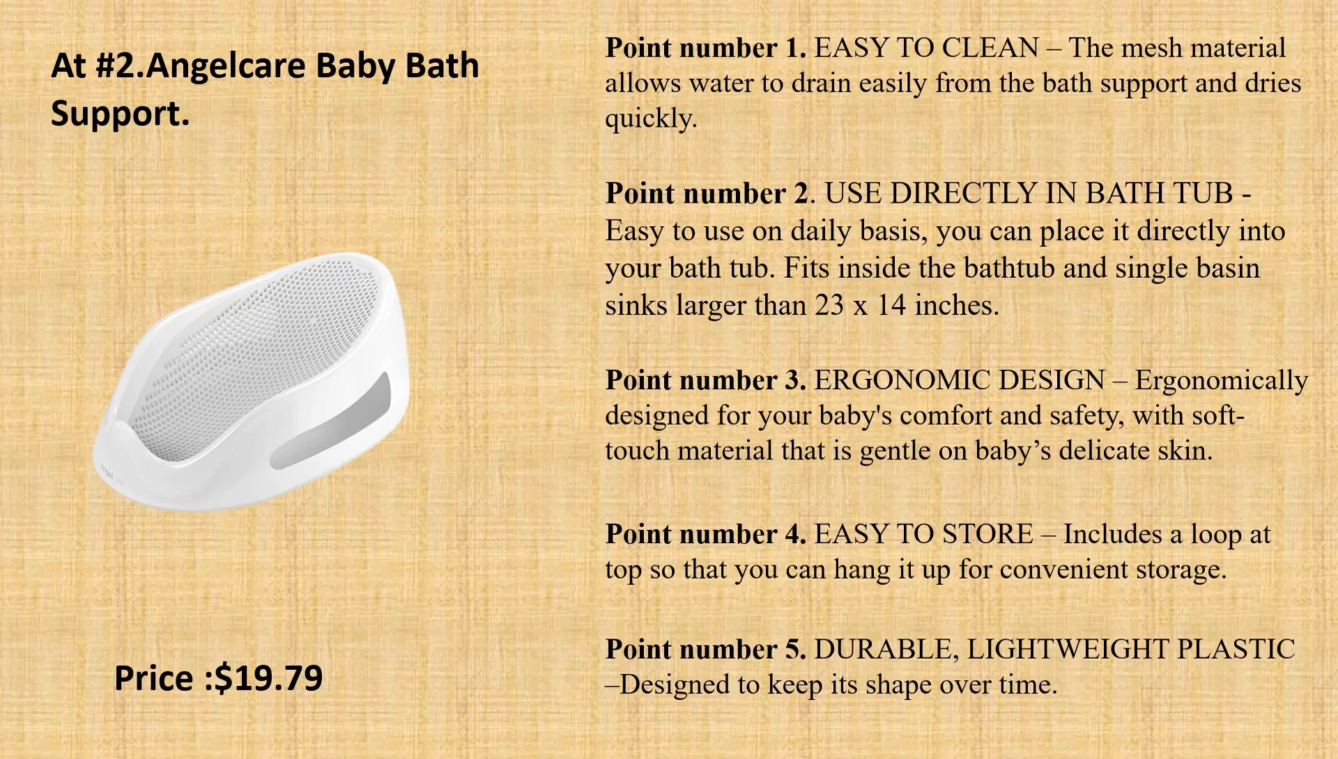 Showing the hanging loop for easy storage.