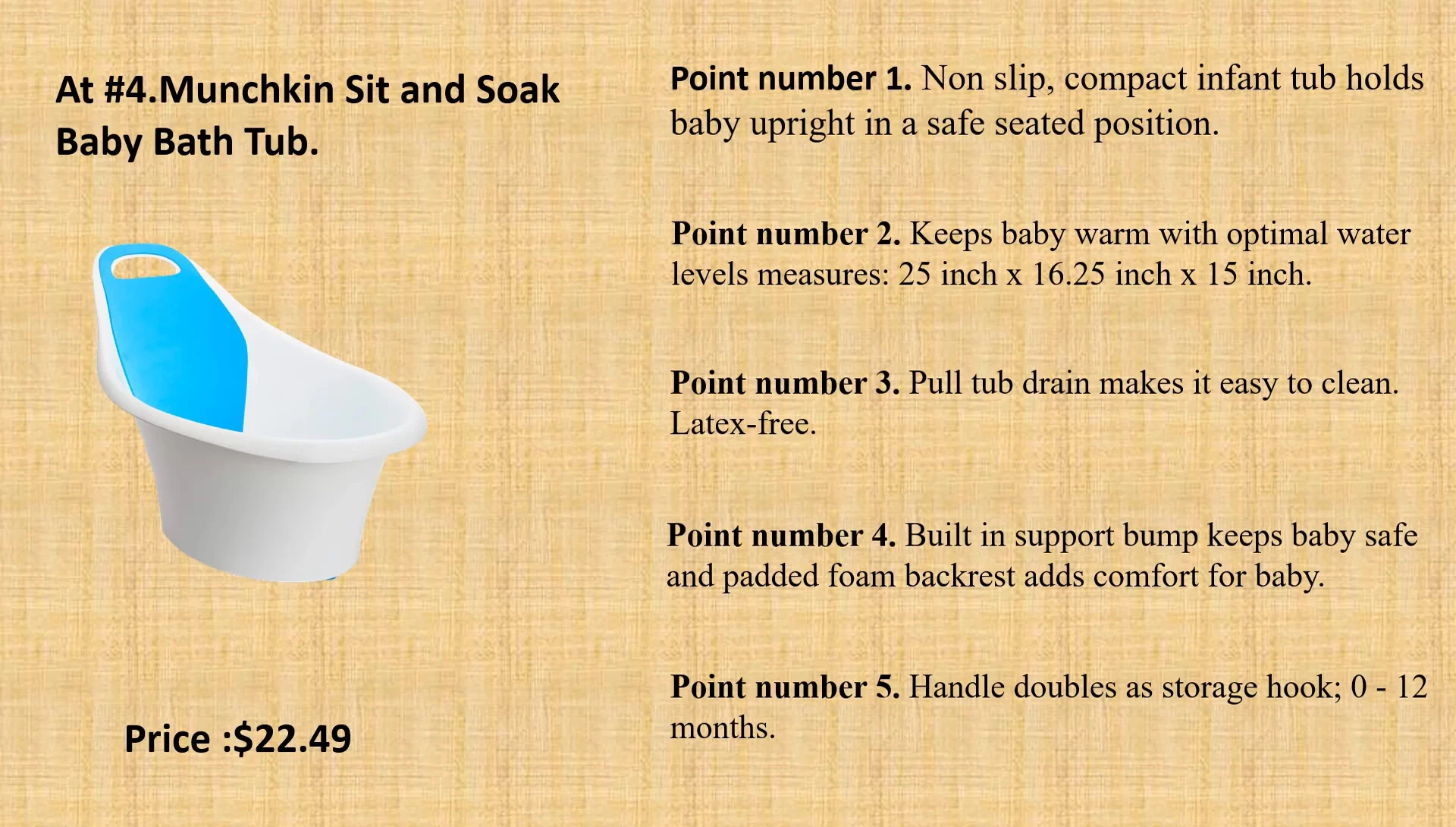 Highlighting the handle that doubles as a storage hook.