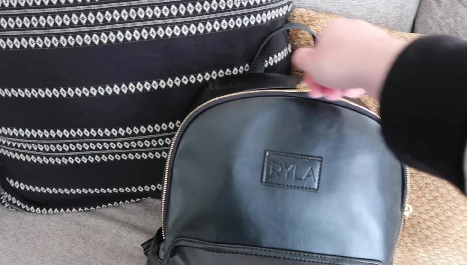 Diaper bag with contents.