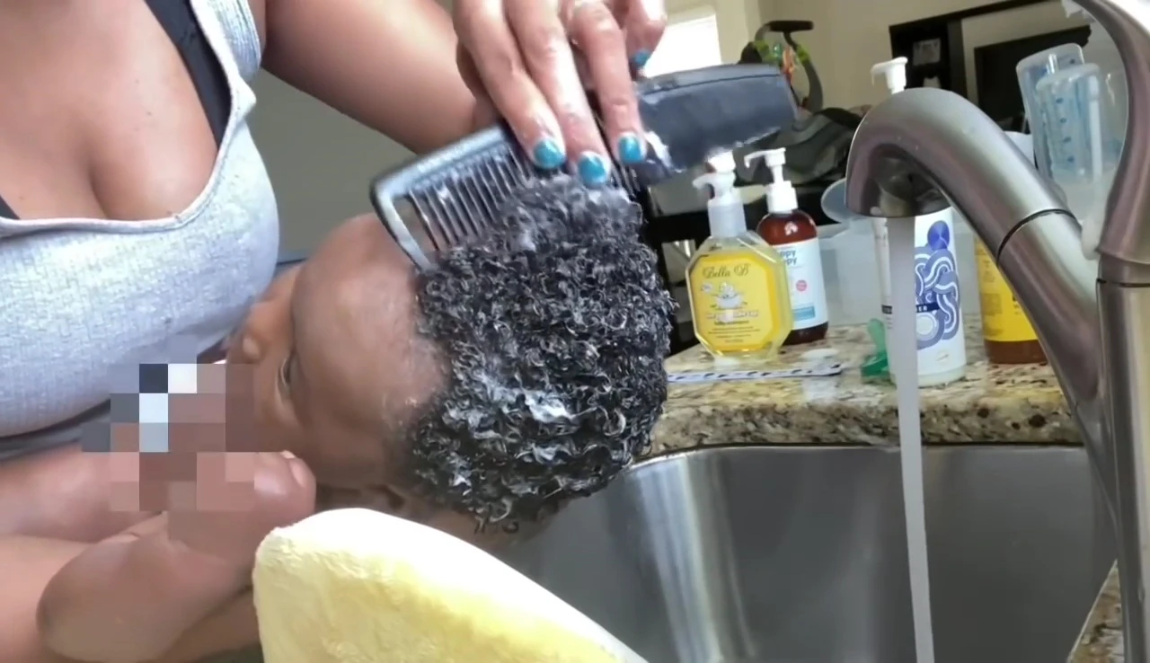 Detangling with a wide-toothed comb