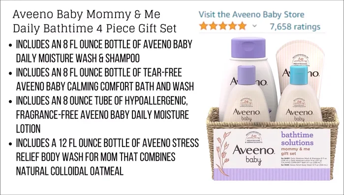 Aveeno baby mommy and me daily bath time gift set