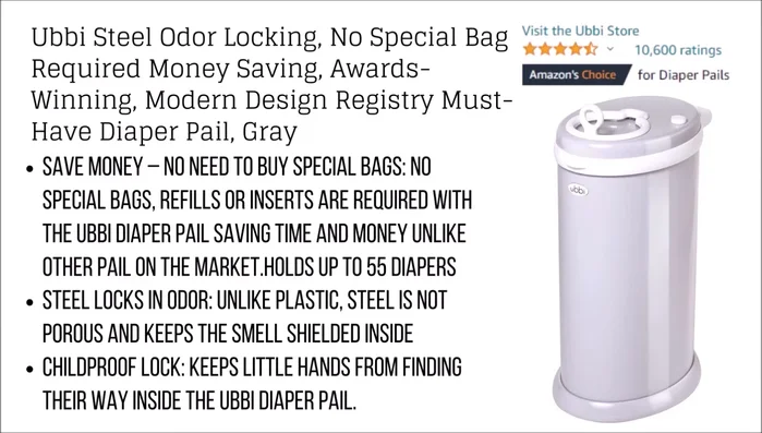 Odor-locking diaper pail