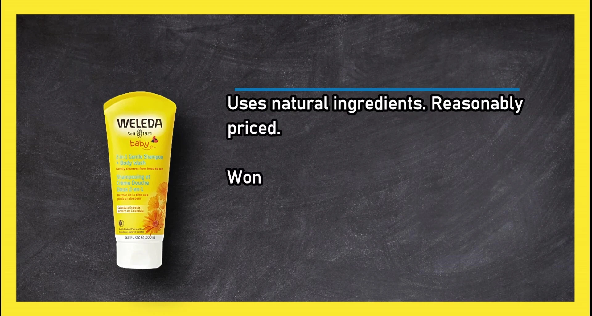Close up of Weleda Calendula Baby Shampoo and Body Wash