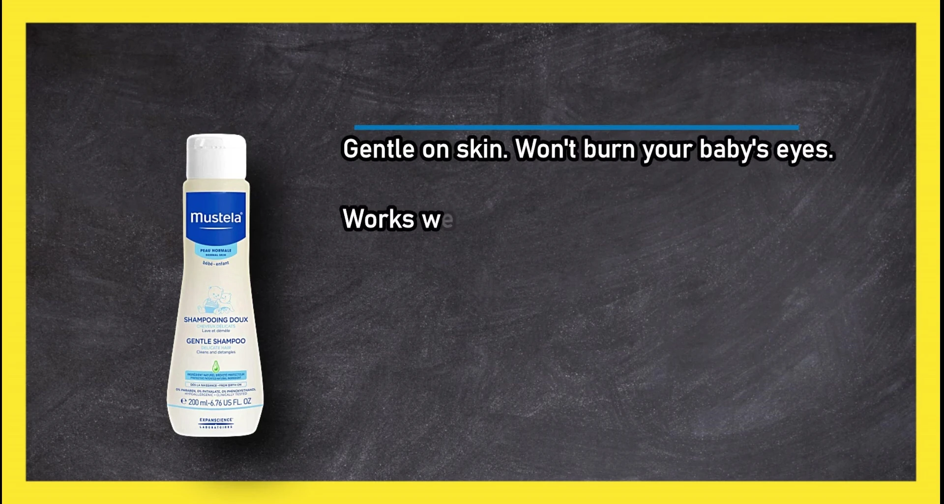 Close up of Mustela Gentle Baby Shampoo