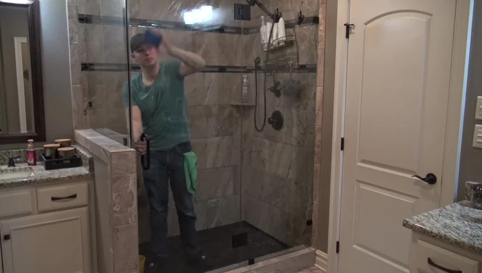 Rinse thoroughly with shower sprayer or cup of water