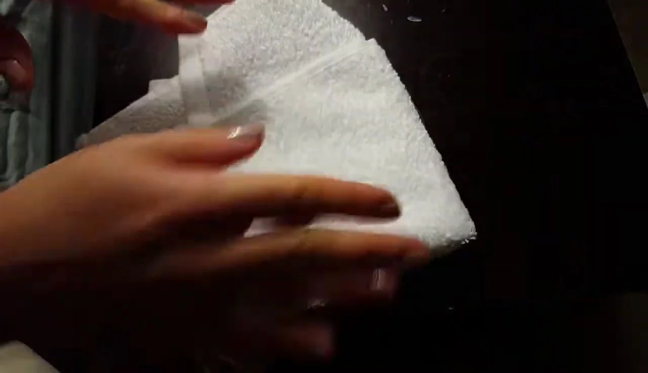 The reviewer talking about re-use of the washcloths.