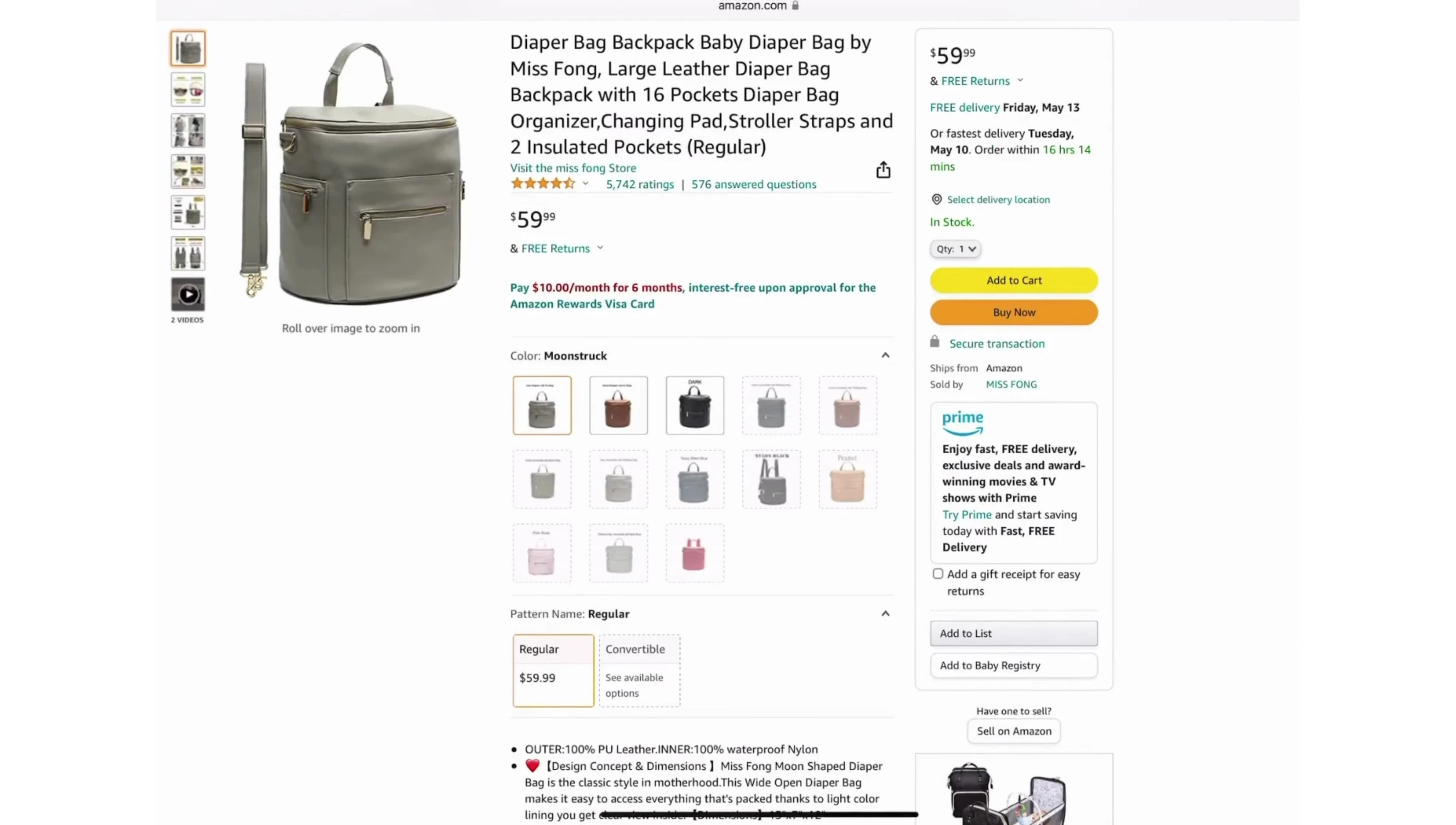 Miss Fong Diaper Bag