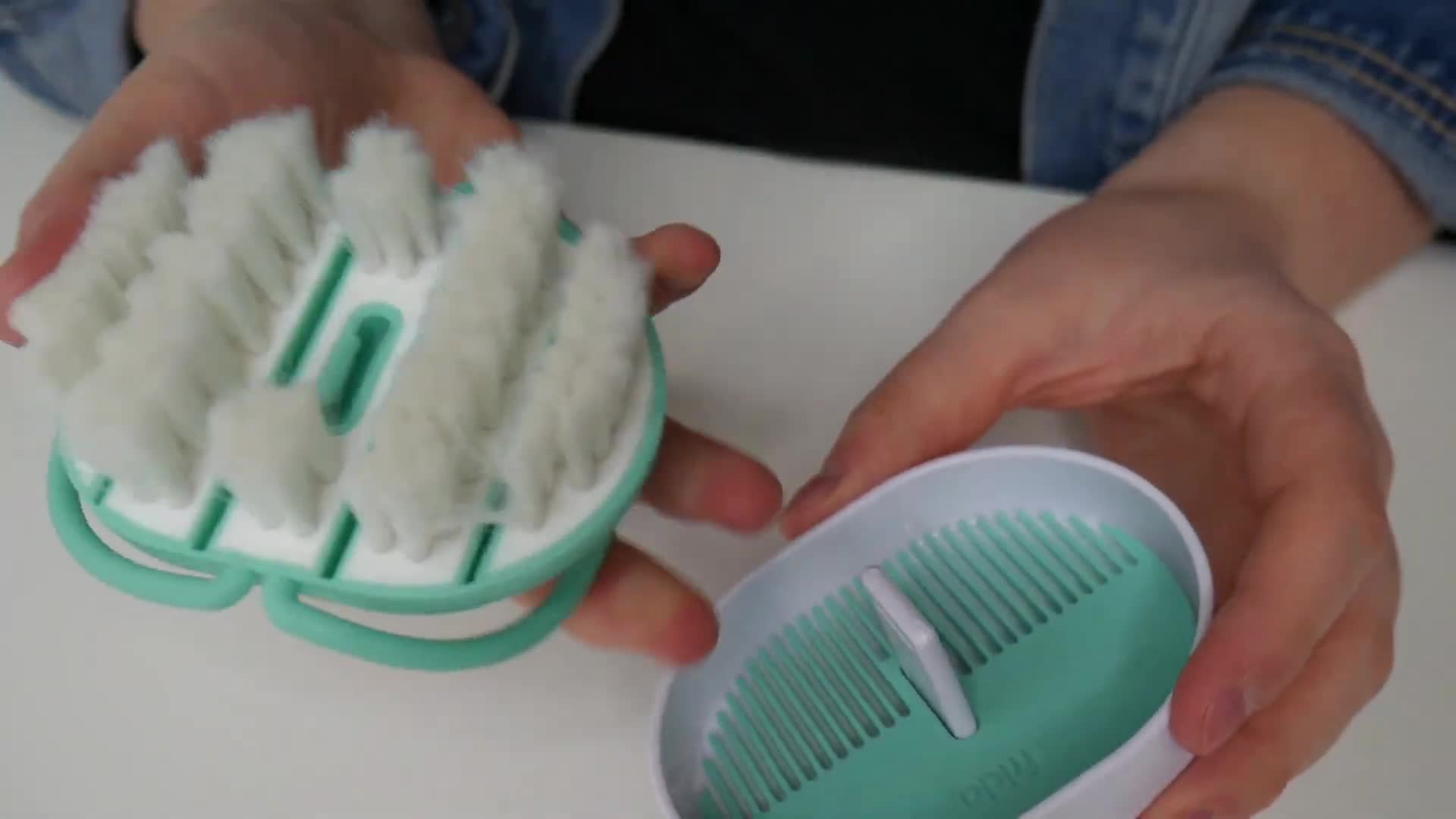 Close-up view of the hairbrush itself.