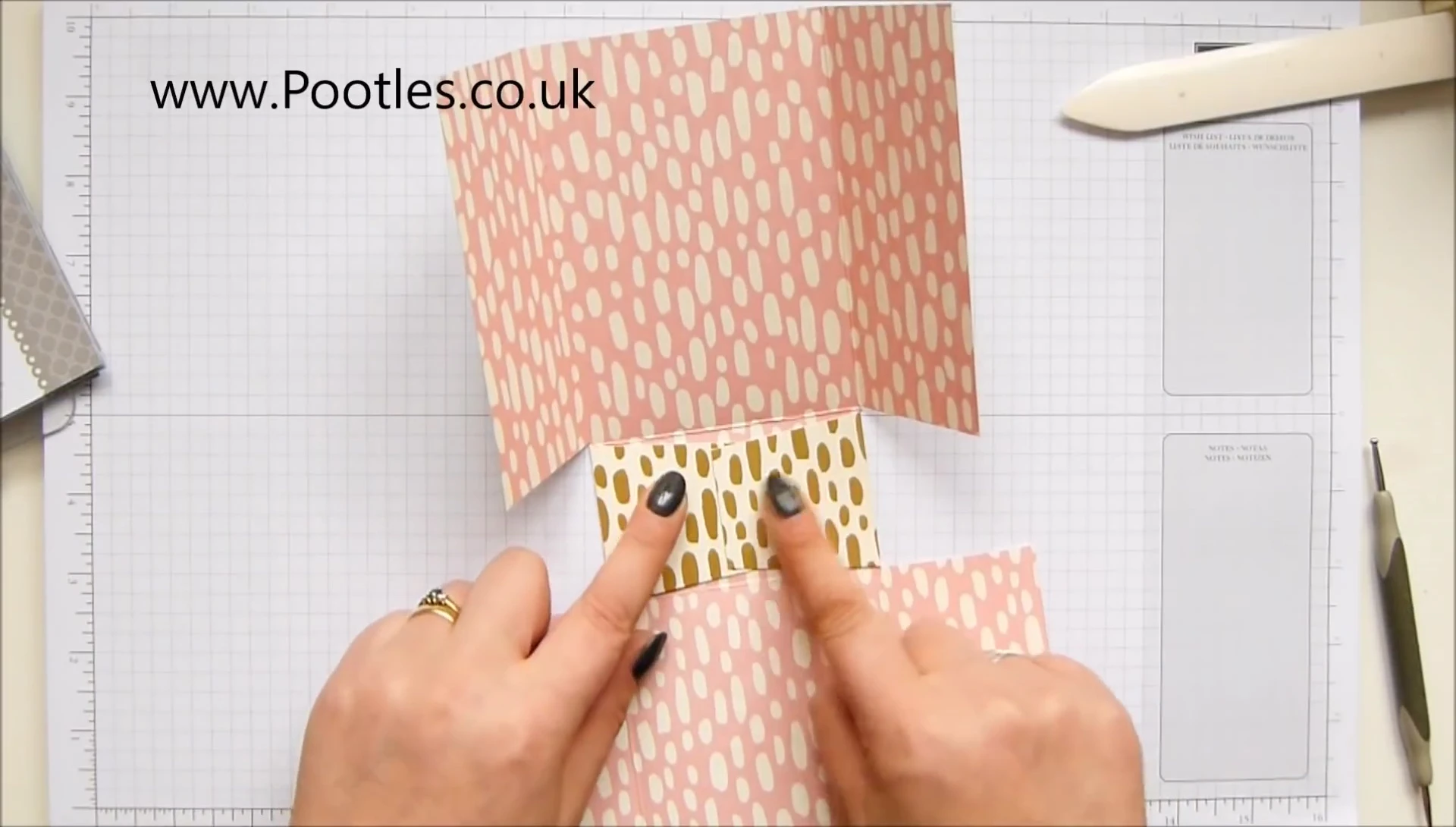 Speaker demonstrating the gluing process.