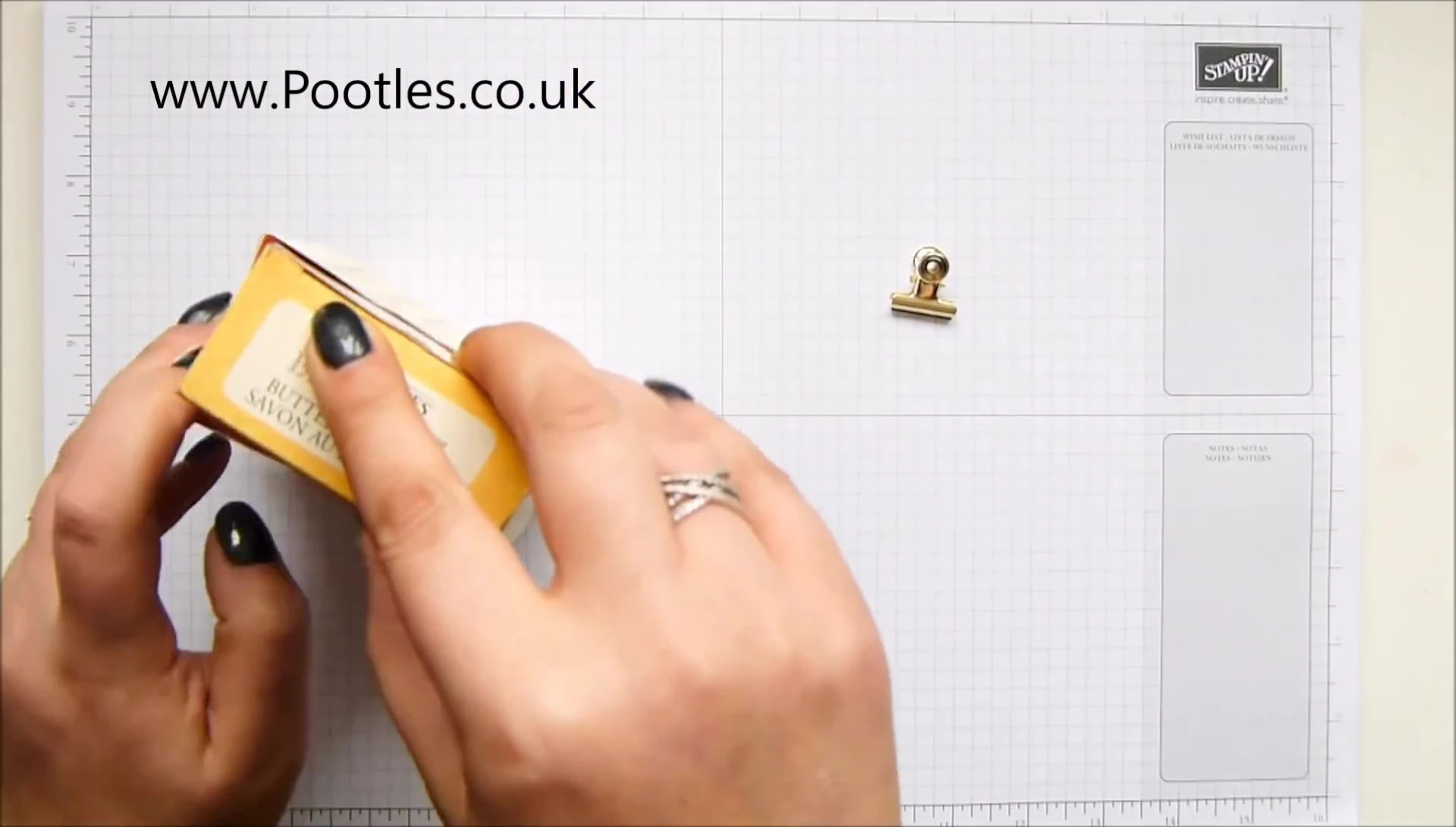 Speaker showcasing various Burt's Bees products