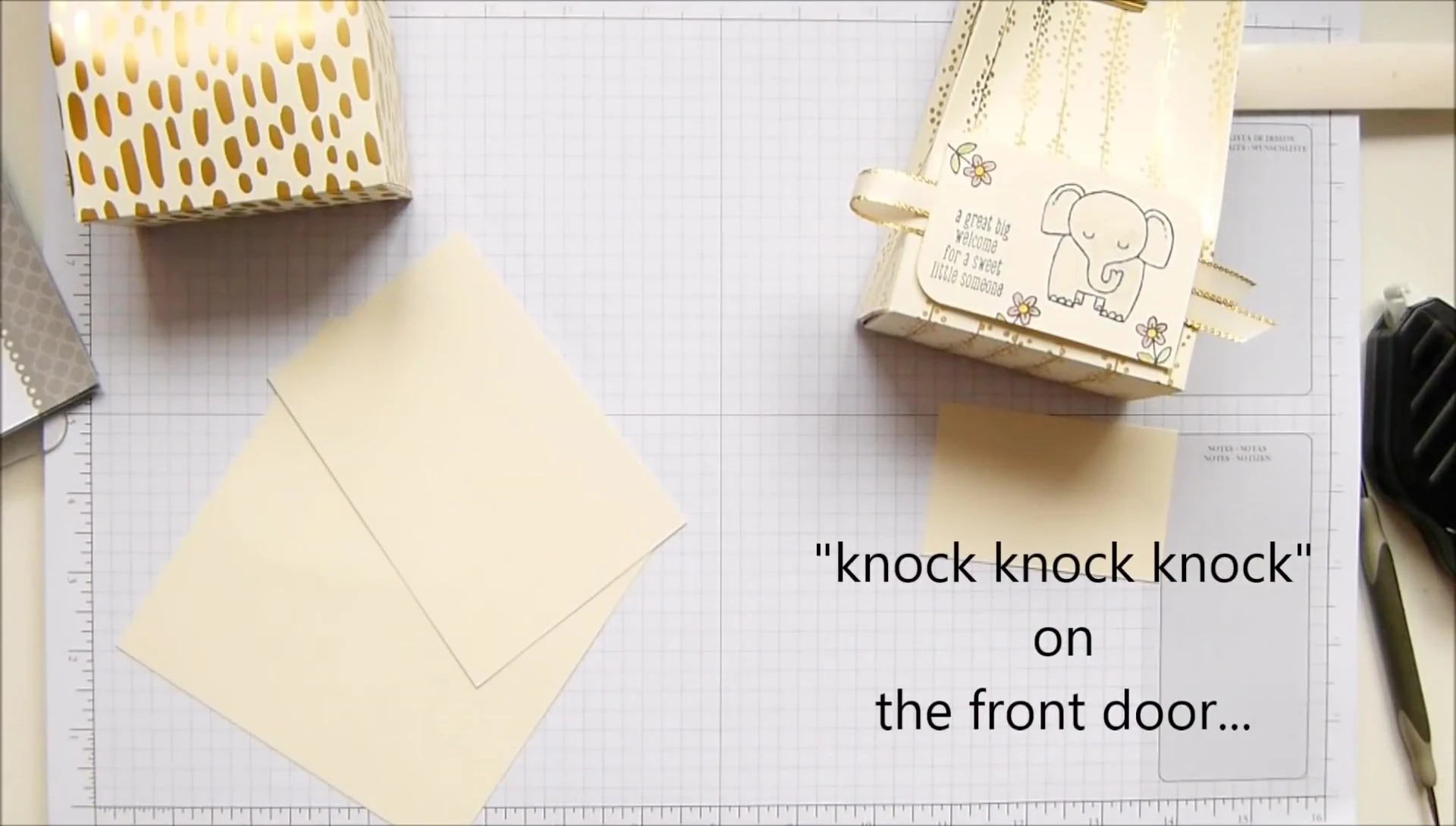 Close-up of the stamp set used for decorating.