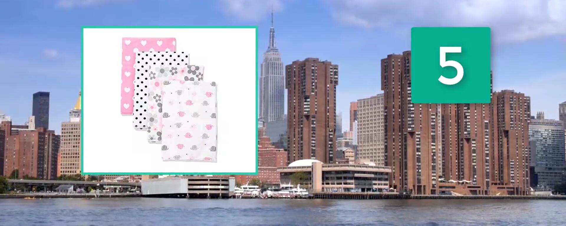 Image highlighting the affordability and variety of the Gerber burp cloths