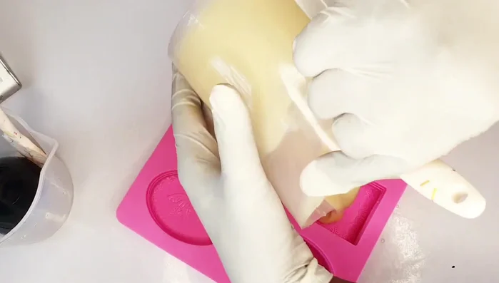 Pour into Mold: Pour the soap mixture into a prepared silicone mold (or alternative mold).