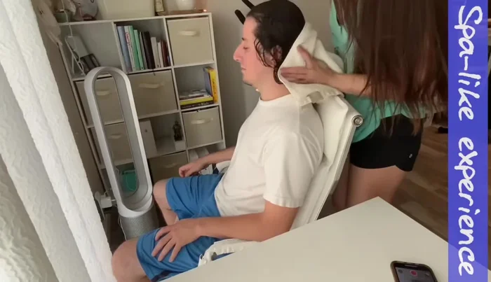 After a couple of minutes, remove the cap and discard it. Gently wipe and comb the patient's hair.