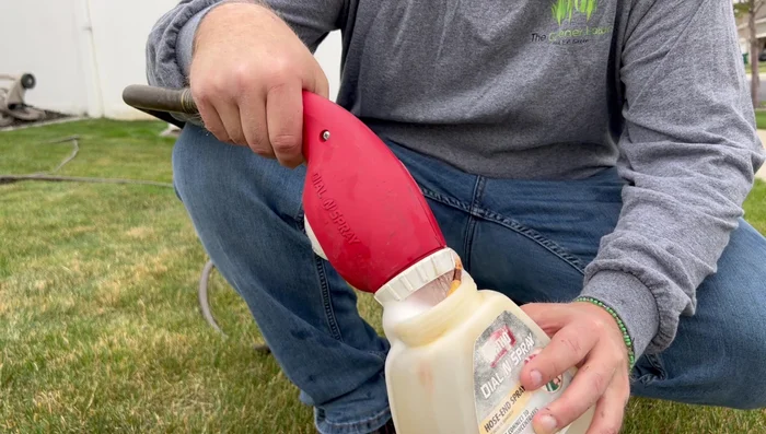 Optional second pass. After refilling your sprayer with water (no additional shampoo needed), make a second pass. This aids water penetration and further distributes the shampoo throughout the soil. Use a bird-beak type nozzle for this second pass to allow for more targeted application.